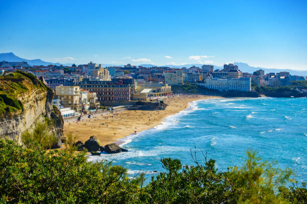 Biarritz Grande Plage (beach) in summer, France